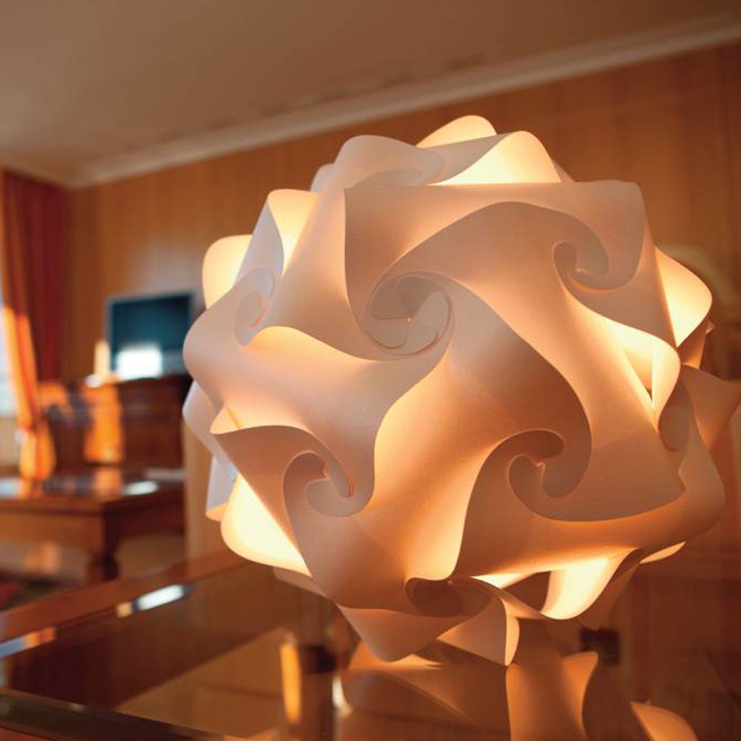 Lampenmanufaktur Oberkirch Design Kugelleuchte aus Papier - mittel 34 cm - blanco - das Original