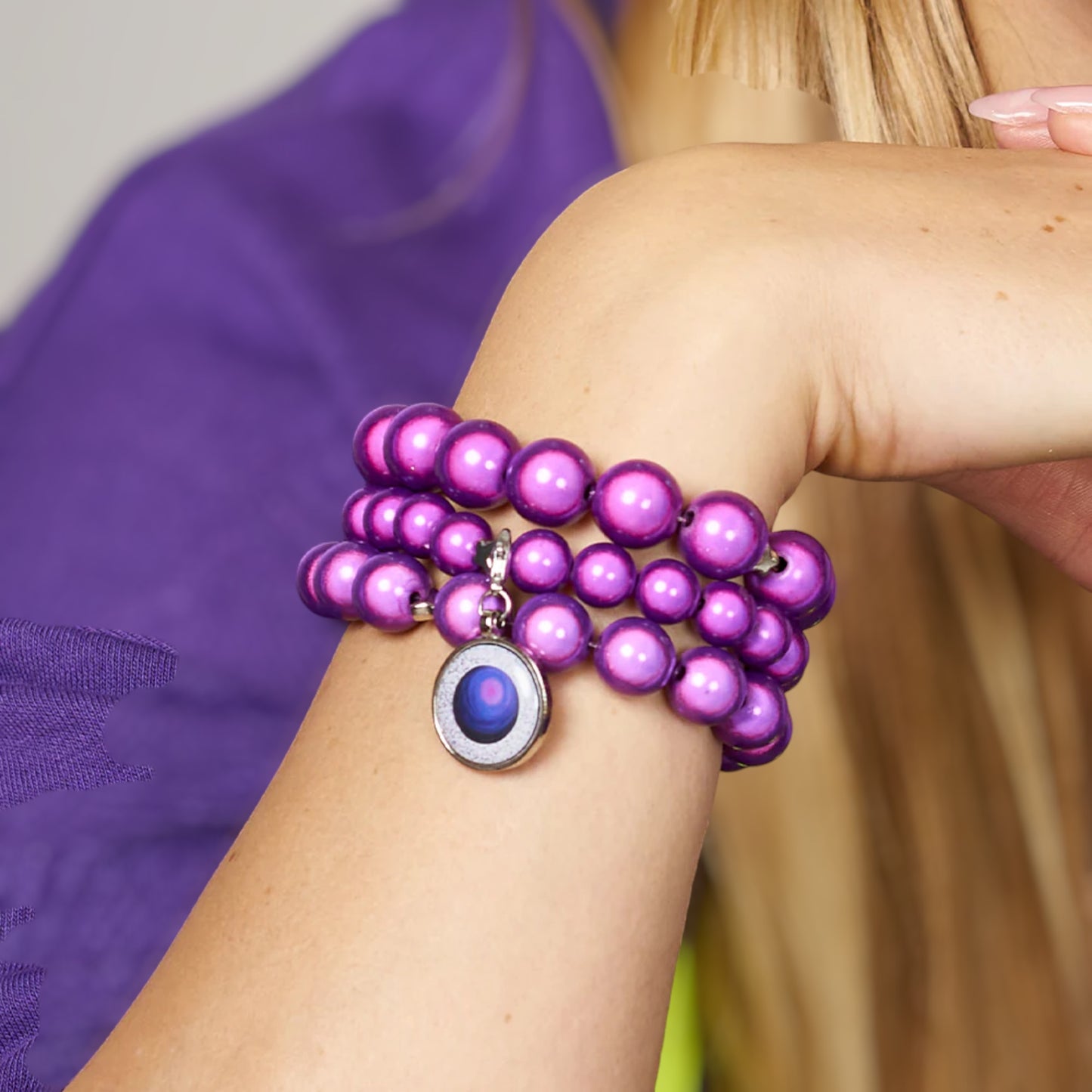 "Ella in Love" Wild Lila Perlenarmband
