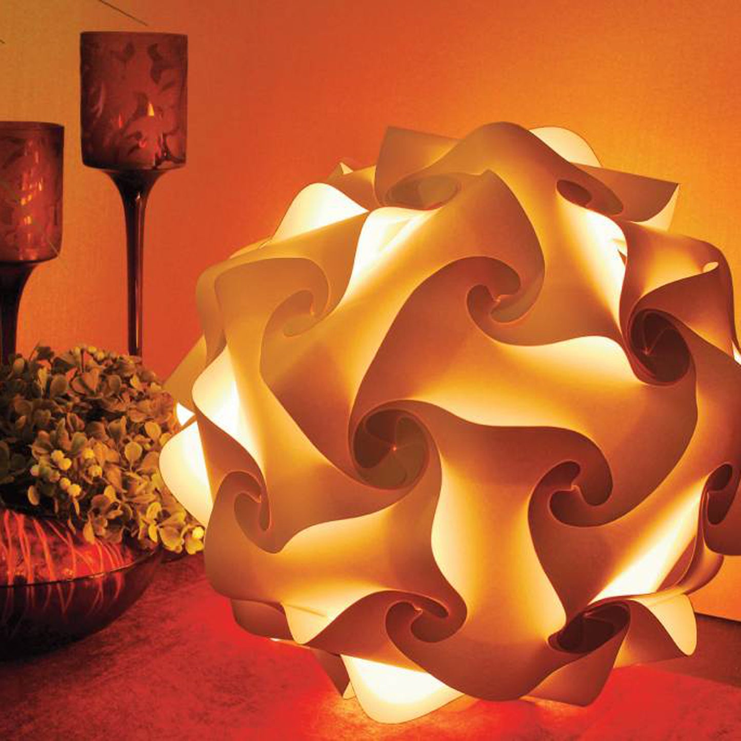 Lampenmanufaktur Oberkirch Design Kugelleuchte aus Papier - mittel 34 cm - blanco - das Original