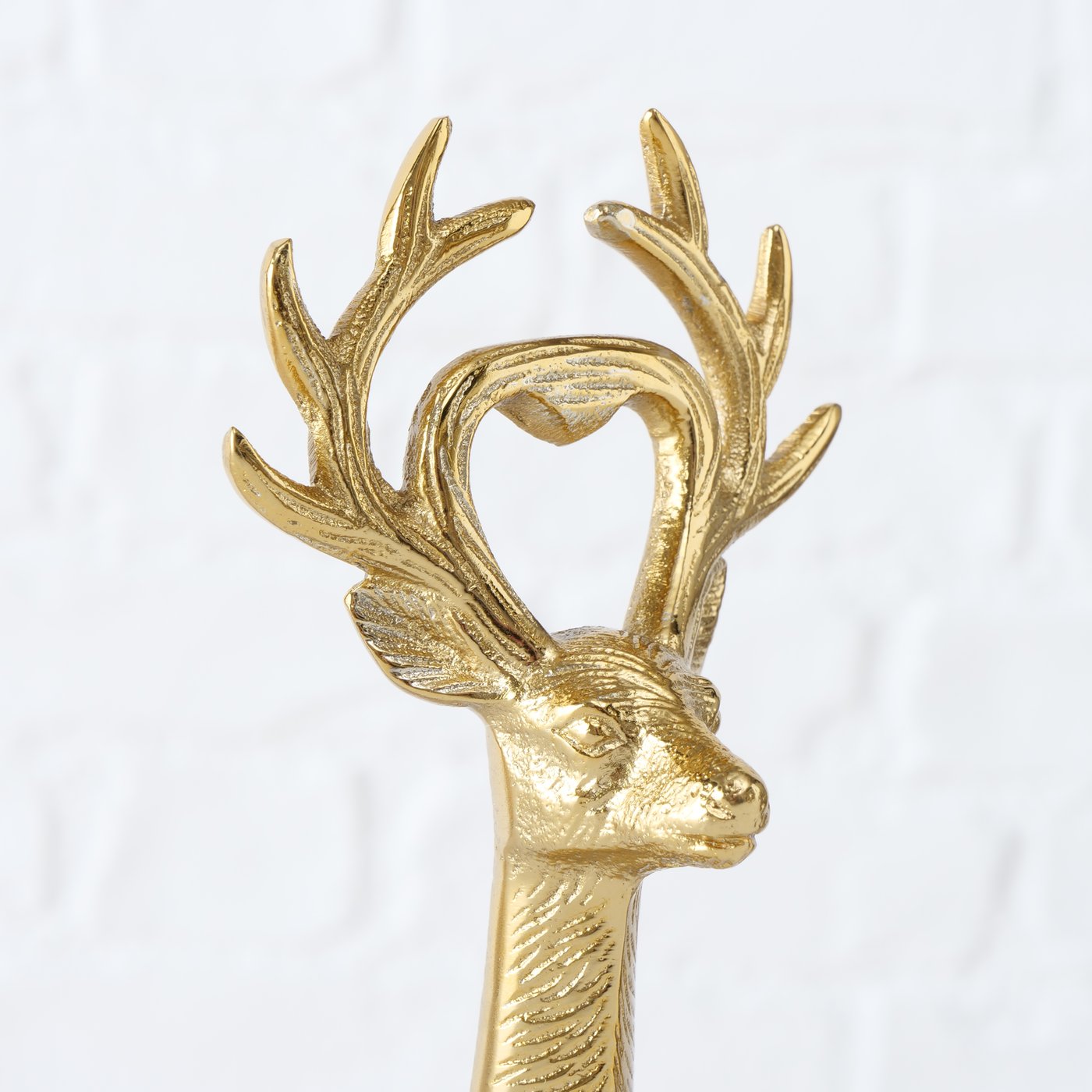 Flaschenöffner Hirschkopf "Terlan" in gold, Metall - 17 cm