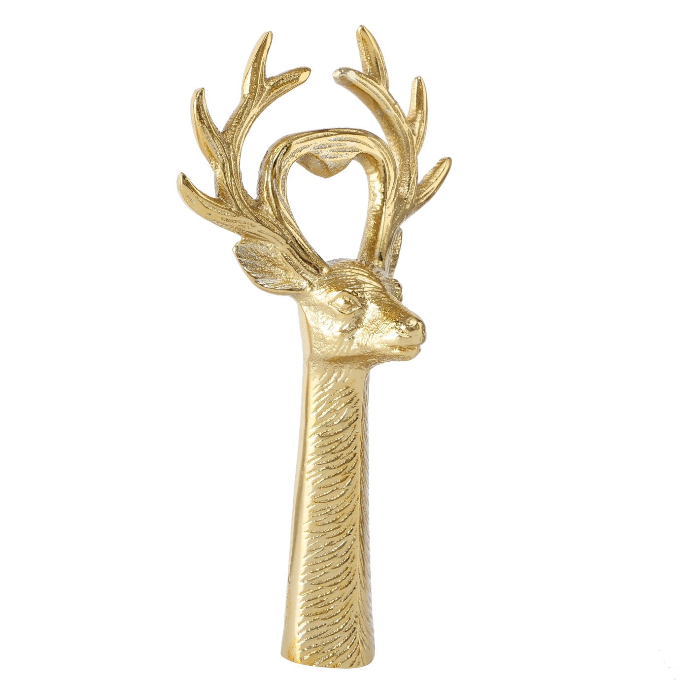 Flaschenöffner Hirschkopf "Terlan" in gold, Metall - 17 cm