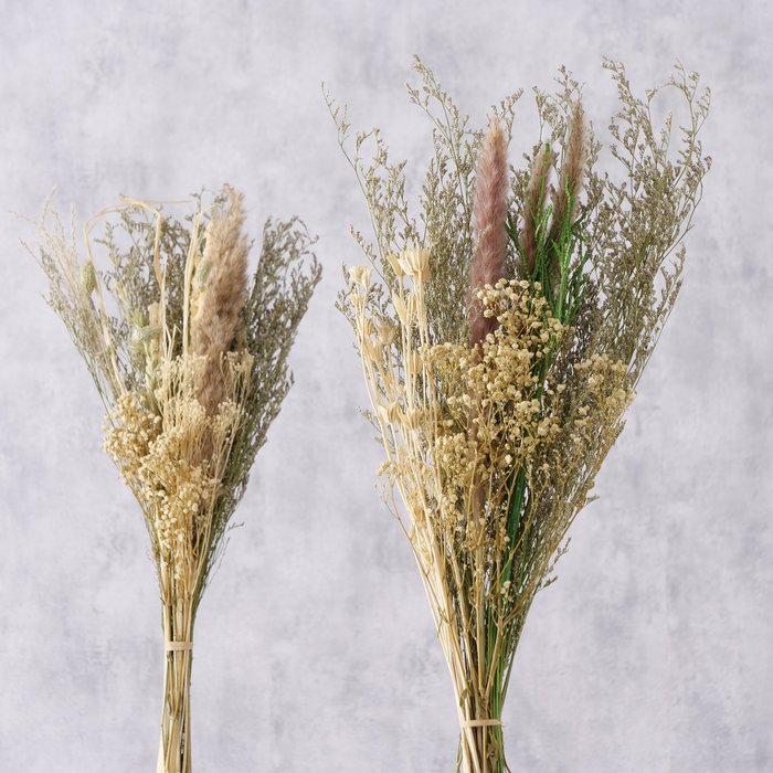 Trockenstrauß | Dekostrauß "Mysa" (B) mit Trockenblumen und Trockengräsern 80 cm