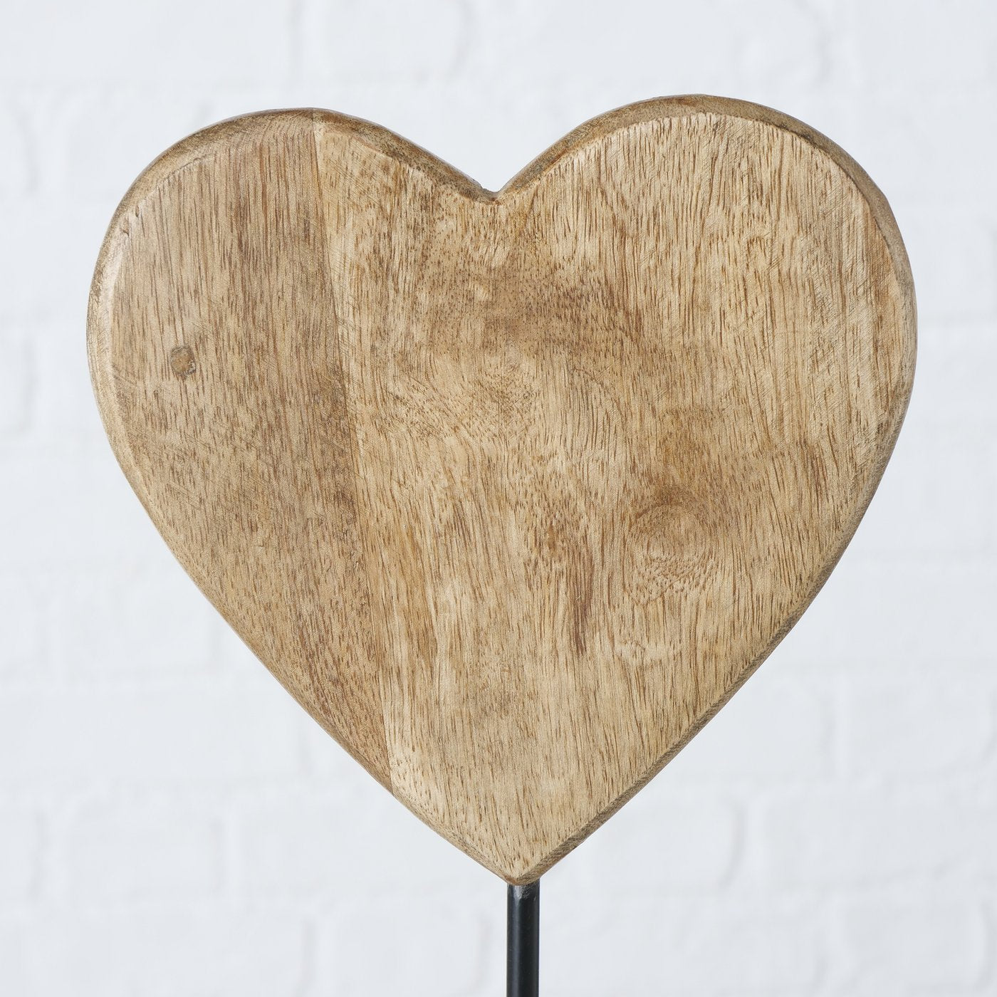 Herz | Stelldeko "Percha" aus Mangoholz, 2er Set mit Standfuß 30 cm - Handmade