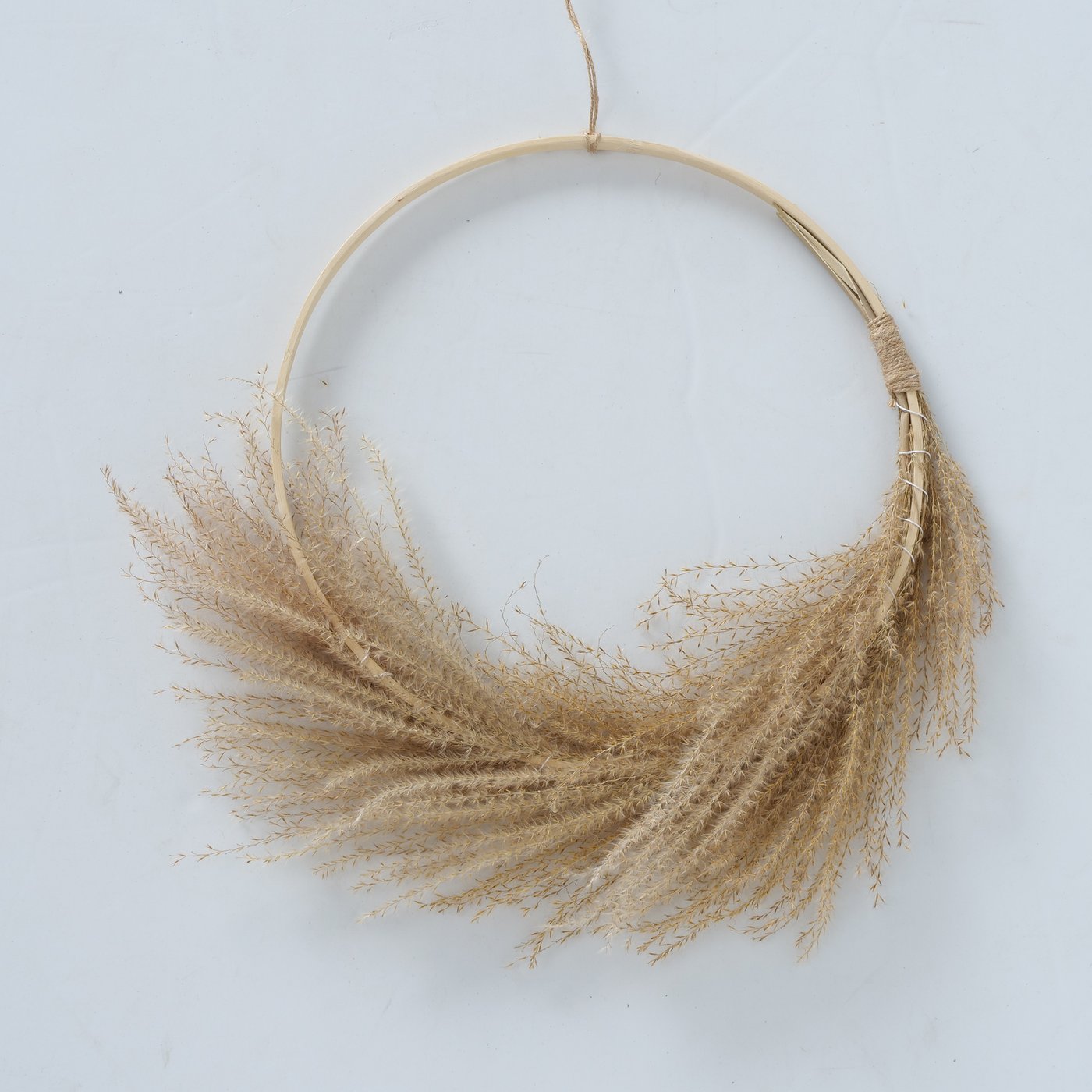 Loop mit Trockengräser | Dekohänger "Rumba" mit Holzring - natur 30 cm