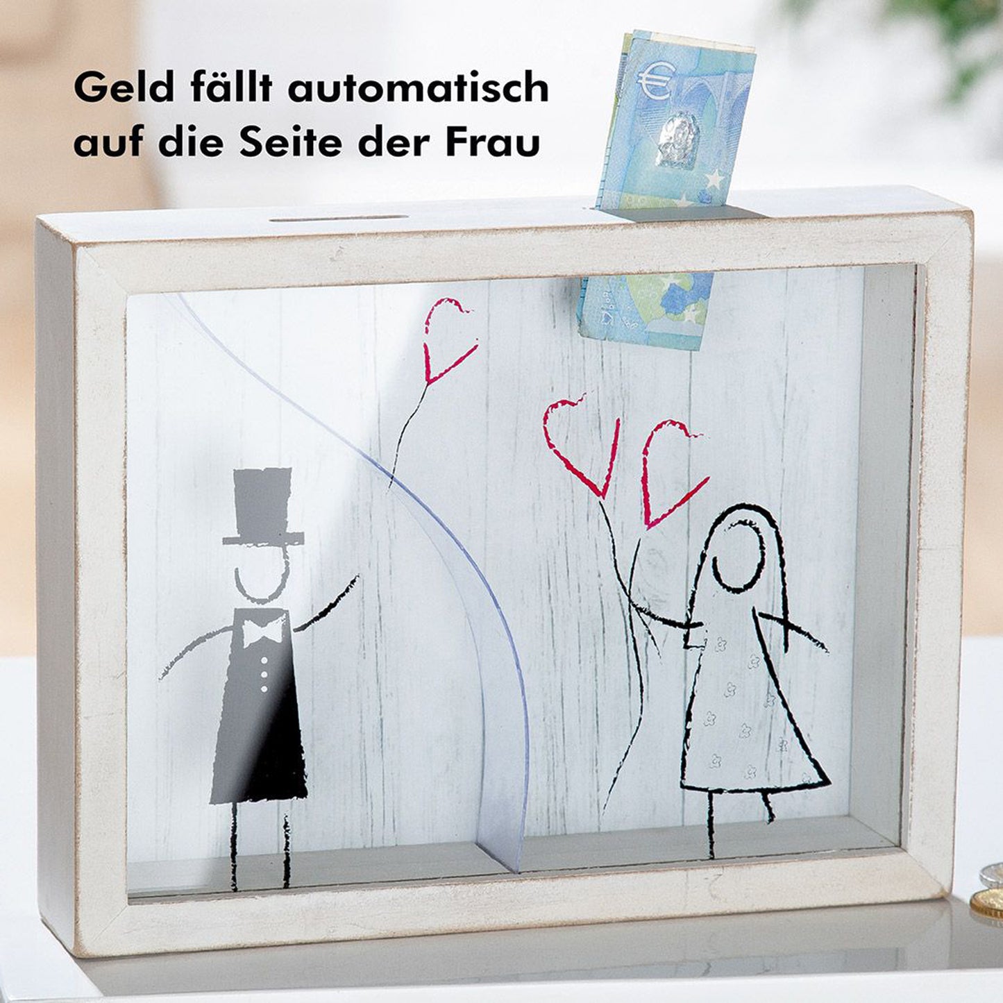 Lustig Hochzeitspardose bei der immer die Frau gewinnt