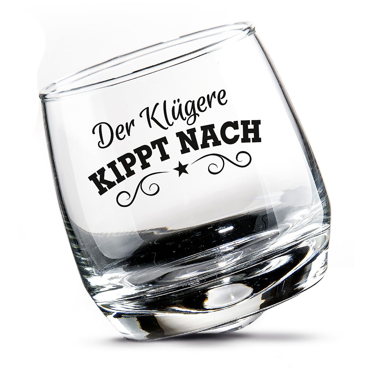 Whiskey | Glas Wackelglas "Kipp nach" 2er-Set 200 ml 8,5 x 7,5 cm
