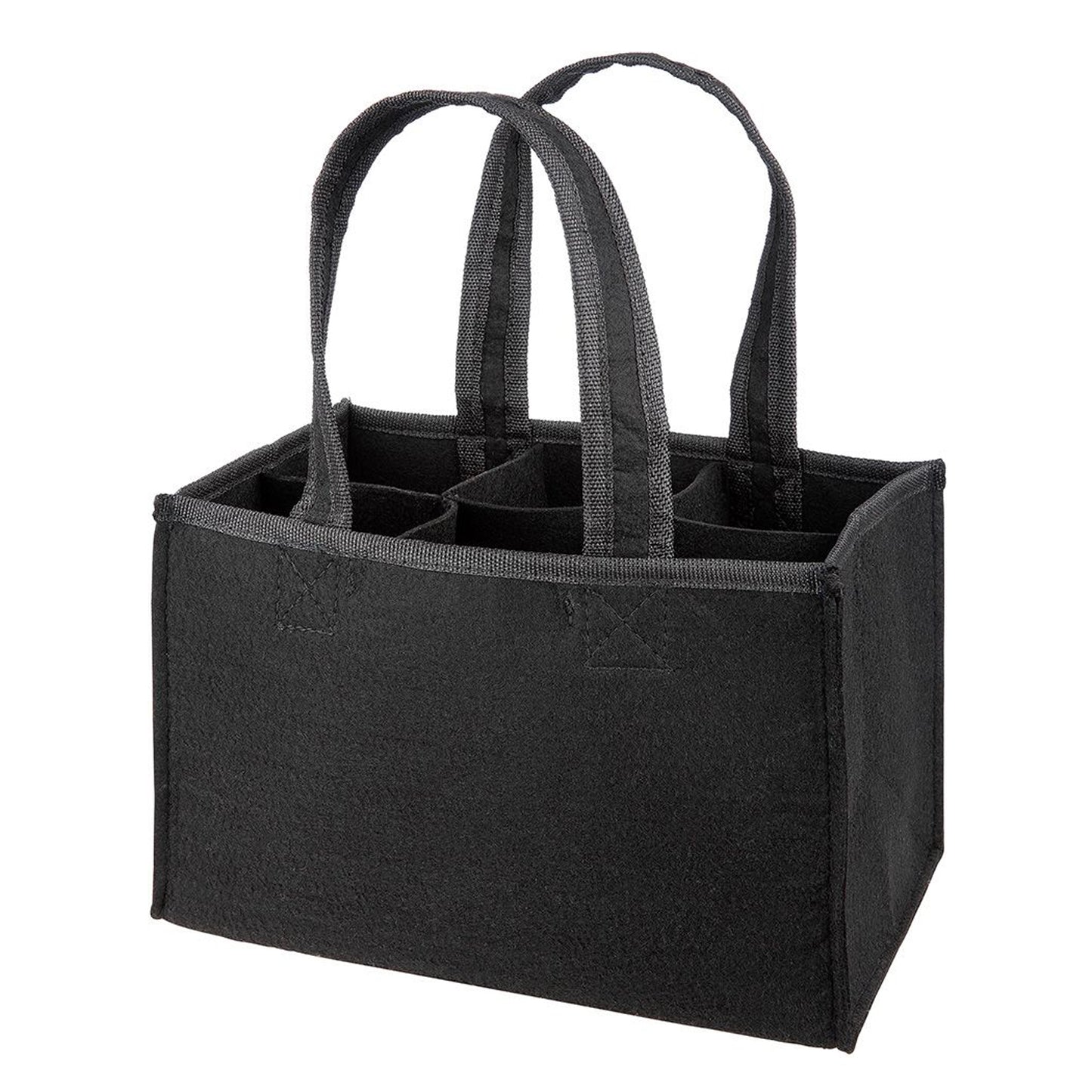 Flaschentasche "Gerste Hilfe" - 6-Pack | Filz schwarz mit Stickerei 23x15x14 cm