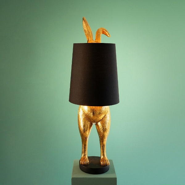 Tischleuchte Hiding Bunny®, gold/schwarz 74 cm inkl. Kabel und Schalter