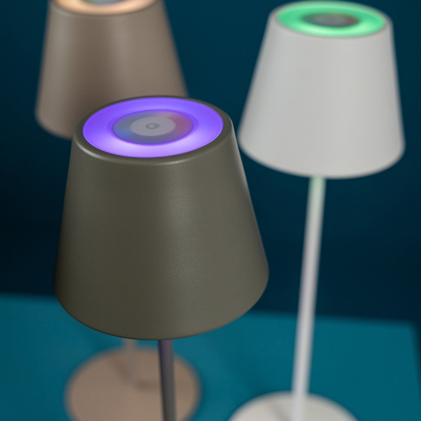 LED Tischleuchte "Lys" grau, Dimmfunktion, Farbwechsel, Touchsensor 38 cm