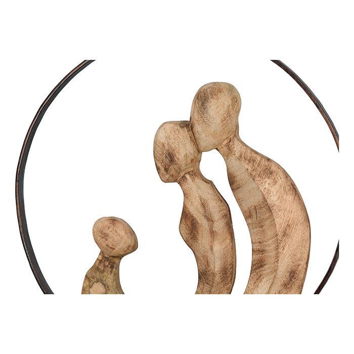 Skulptur "Familia" Mangoholz/Metall 41 cm