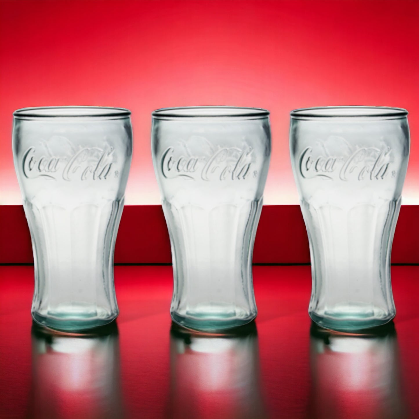 3er Set Coca Cola® Glas №1 450 ml - 15,8 cm