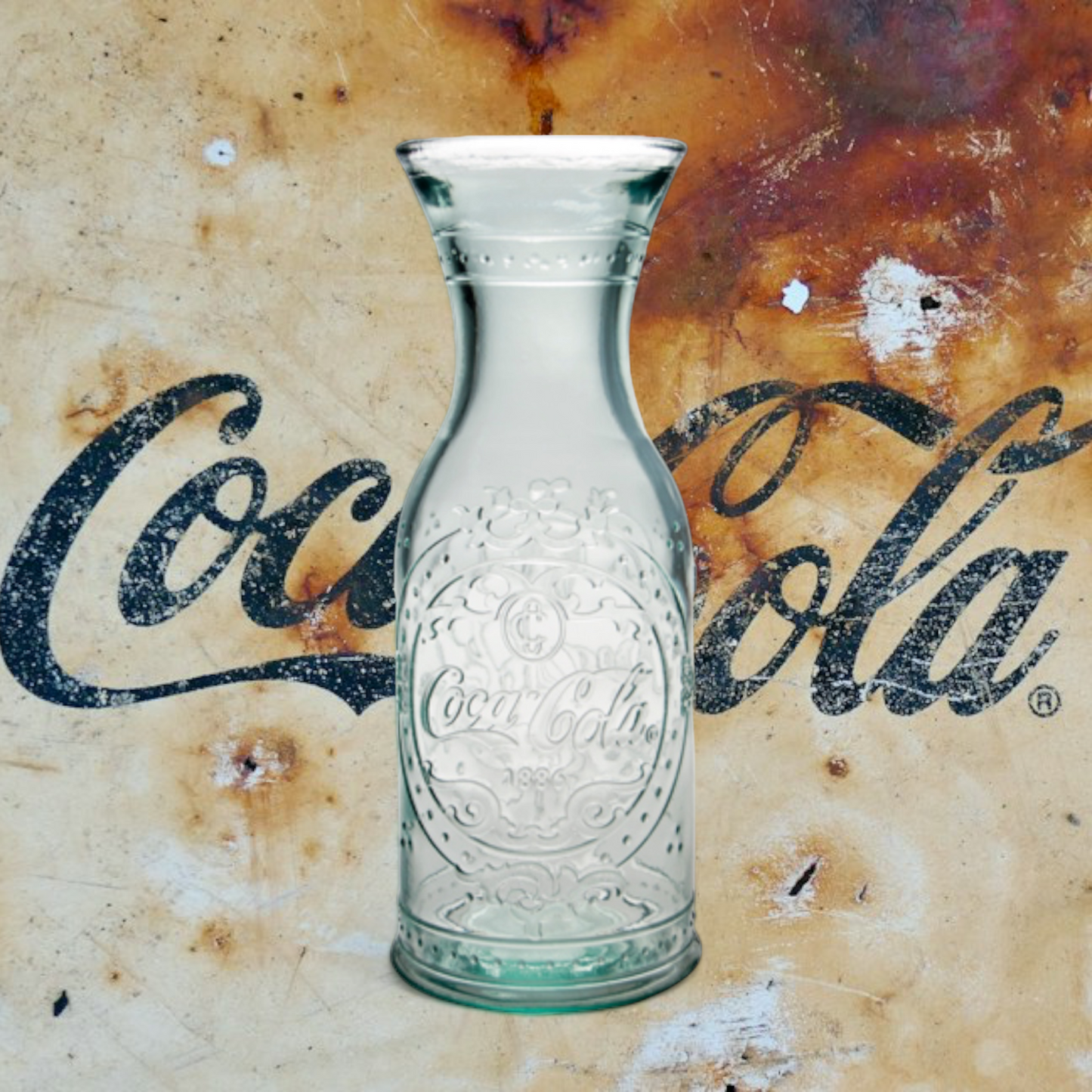 2er Set Coca Cola® Glaskaraffe 1000 ml - 25,5 cm