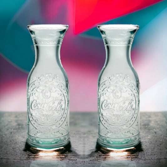 2er Set Coca Cola® Glaskaraffe 1000 ml - 25,5 cm