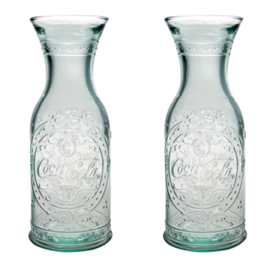 2er Set Coca Cola® Glaskaraffe 1000 ml - 25,5 cm