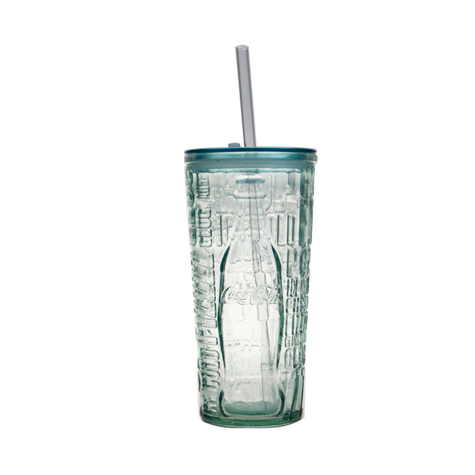 2er Set Coca Cola® Trinkglas "to go" №4 mit Strohhalm und Deckel, auslaufsicher - 500 ml