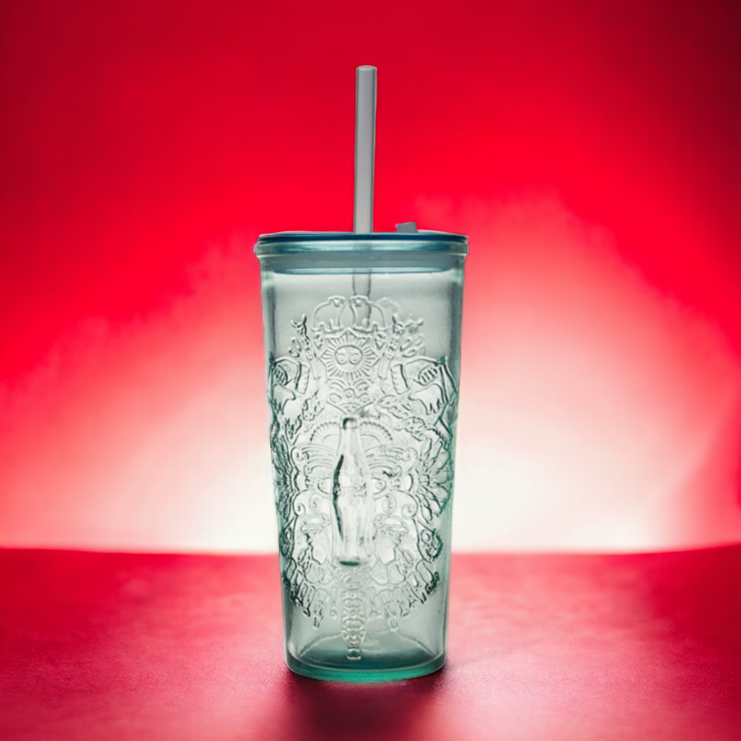 2er Set Coca Cola® "to go"Trinkglas №6 mit Strohhalm und Deckel, auslaufsicher 500 ml