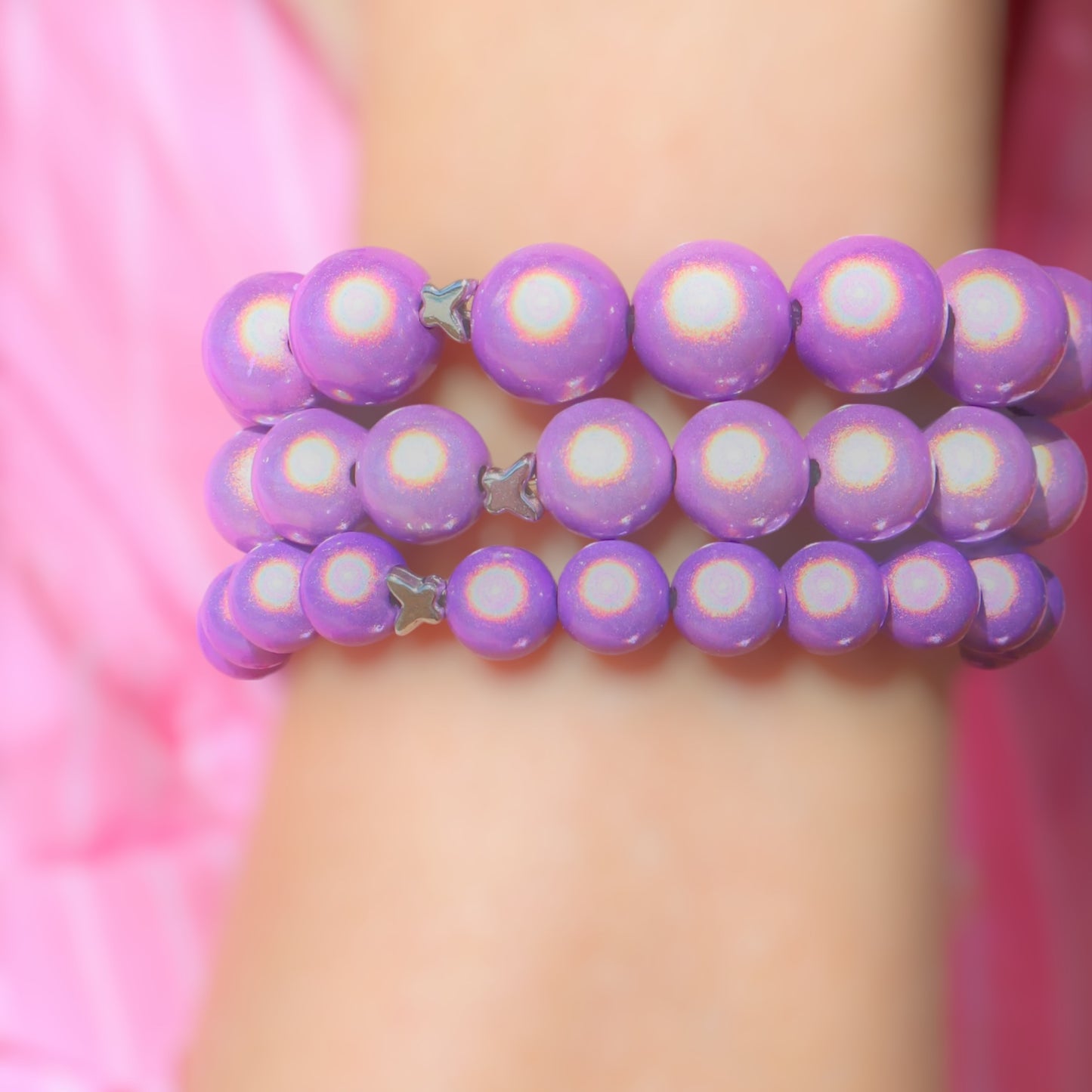 "Ella in Love" Digital Lavendel Perlenarmband