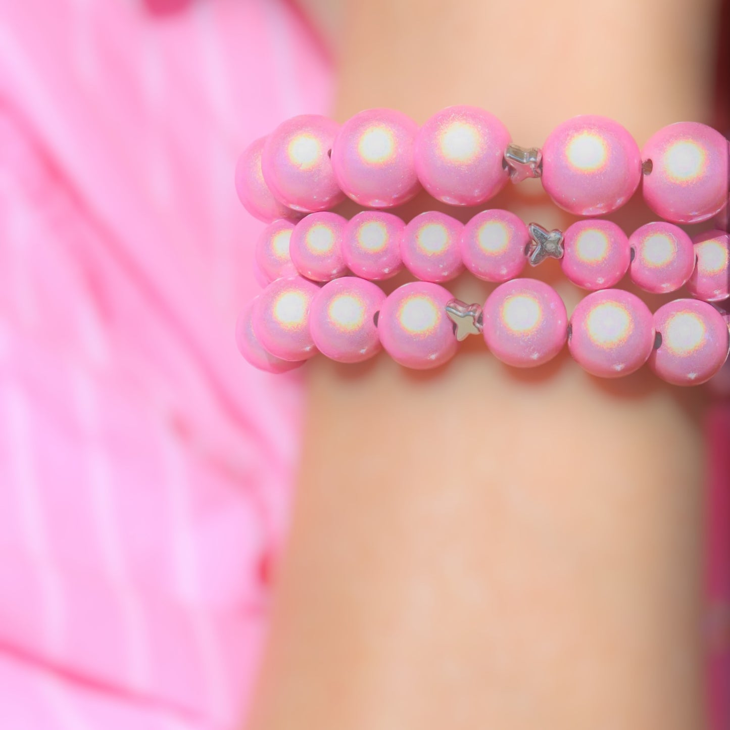 "Ella in Love" Rosado Perlenarmband