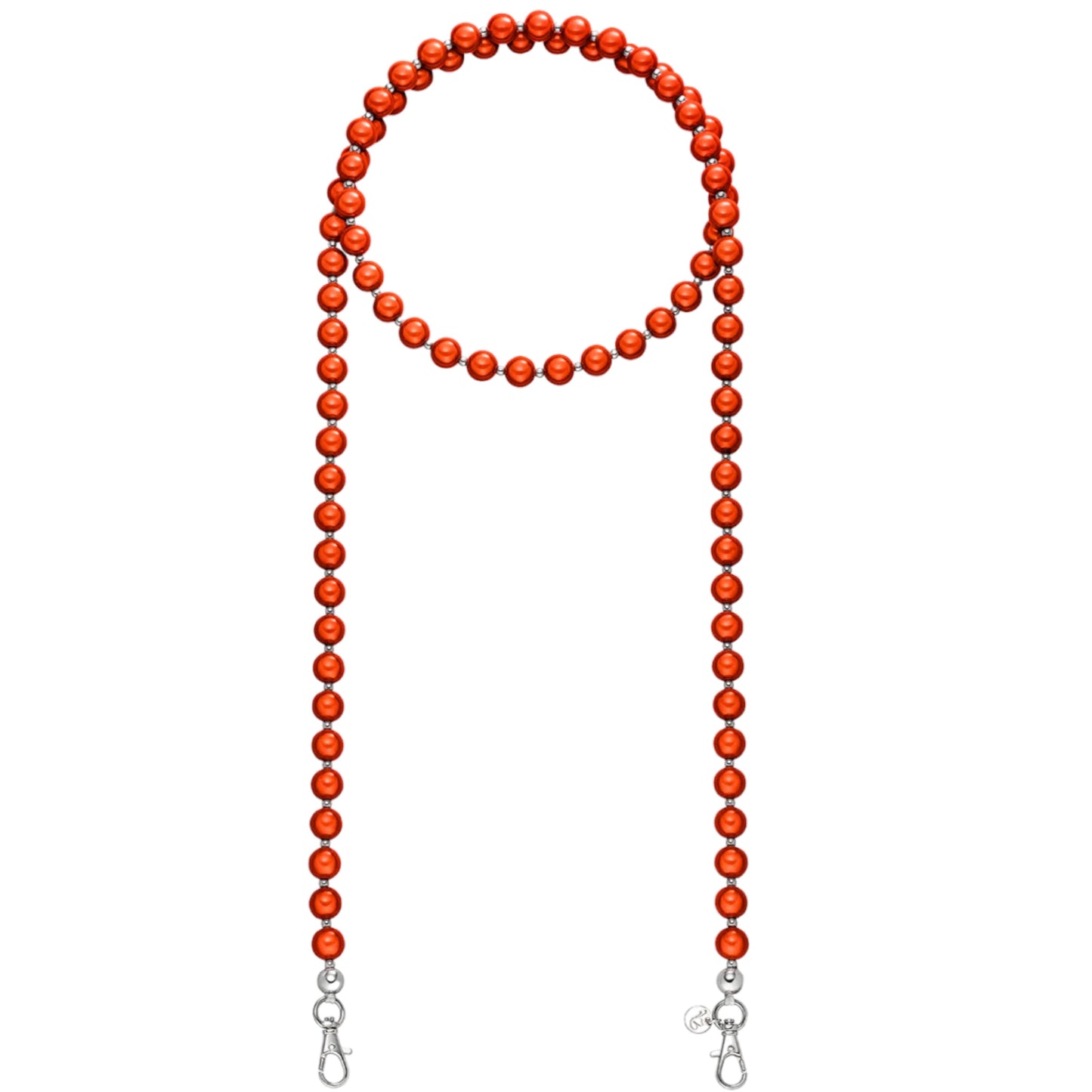 Handykette Perlen Ella in Love orange rot