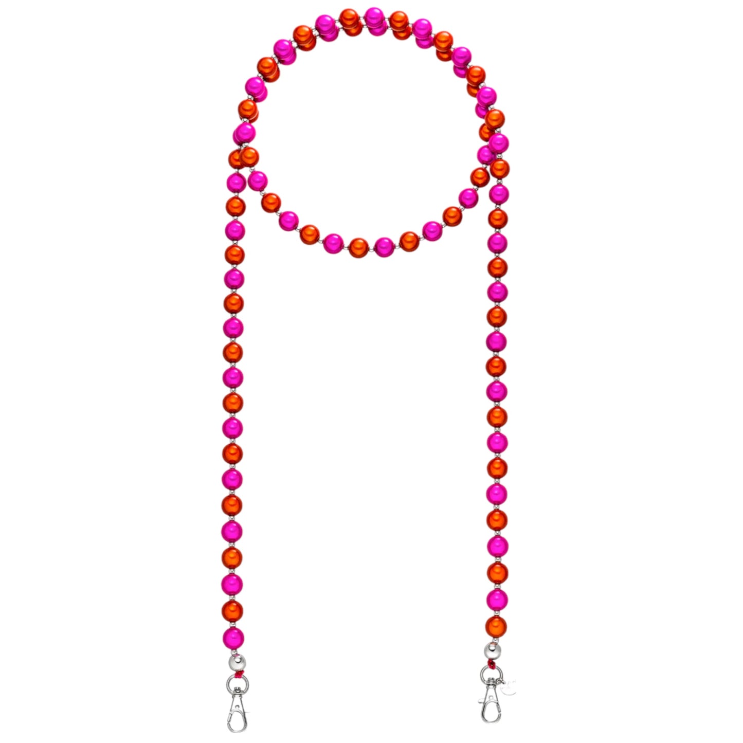 Handykette "Ella in Love", aus 12 mm Perlen "Campari" - 137 cm inkl. Adapter