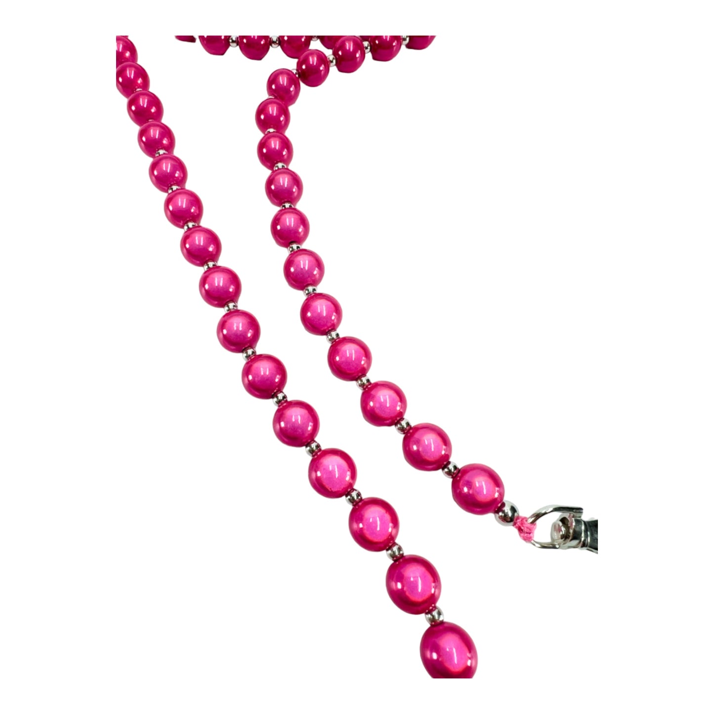 Handykette "Ella in Love", aus 12 mm Perlen "Pink Cosmos" - 137 cm inkl. Adapter