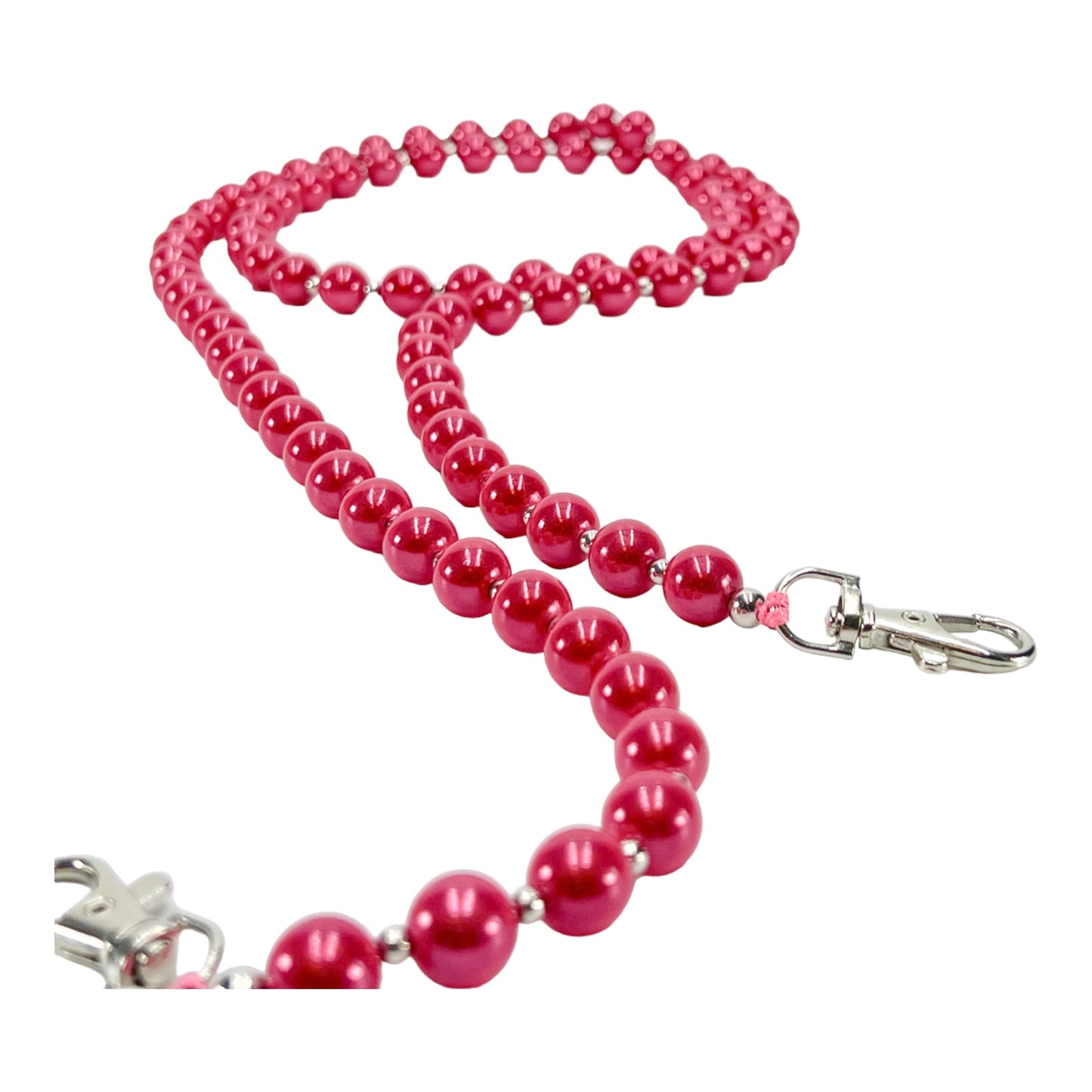 Handykette "Ella in Love", aus 12 mm Perlen "Pink Cosmos" - 137 cm inkl. Adapter