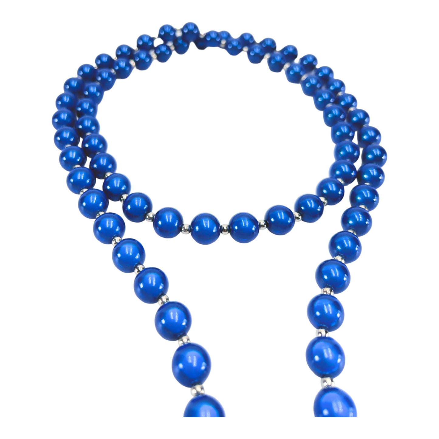 Handykette "Ella in Love", aus 12 mm Perlen "Royalblau" - 137 cm inkl. Adapter