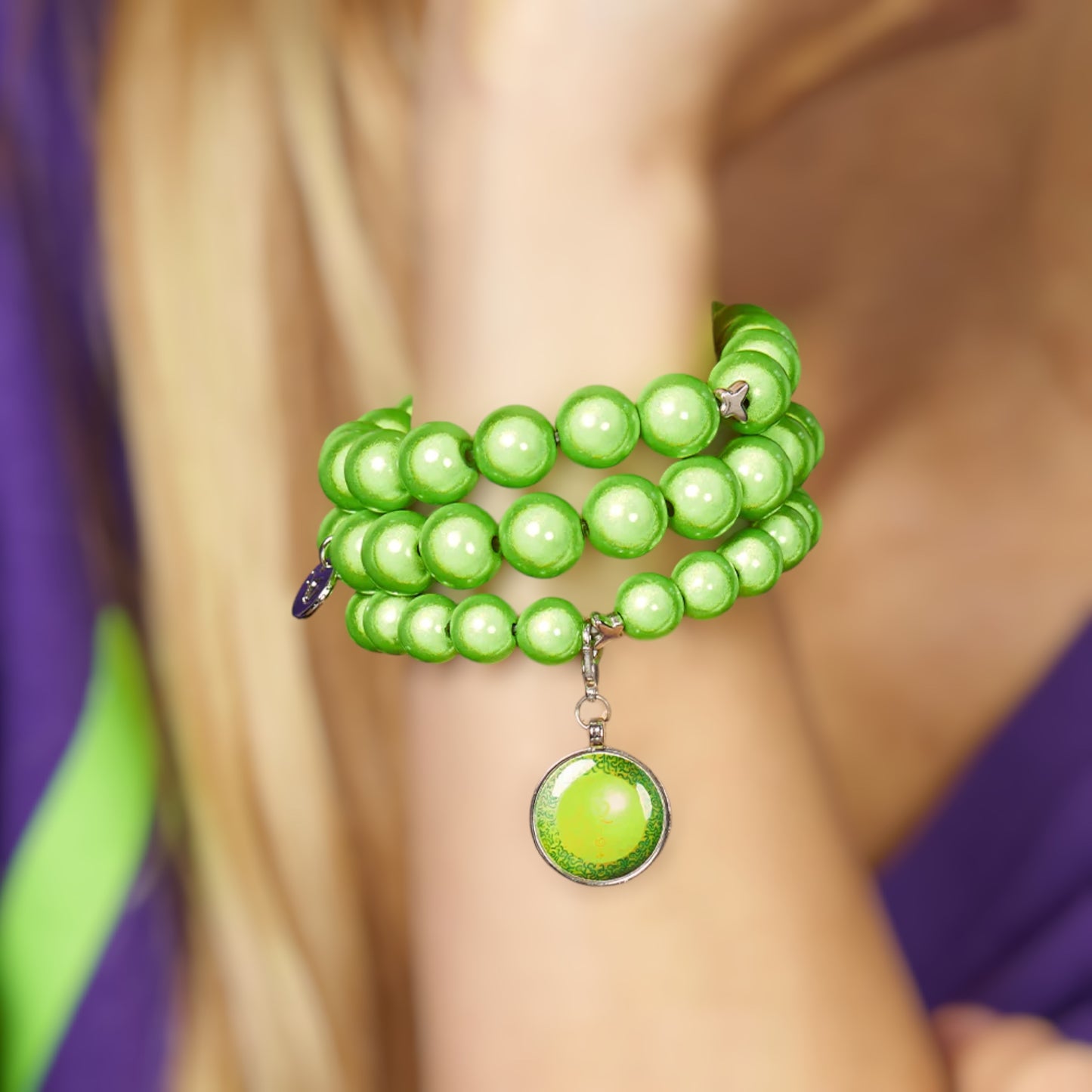 "Ella in Love" Classic Green Perlenarmband