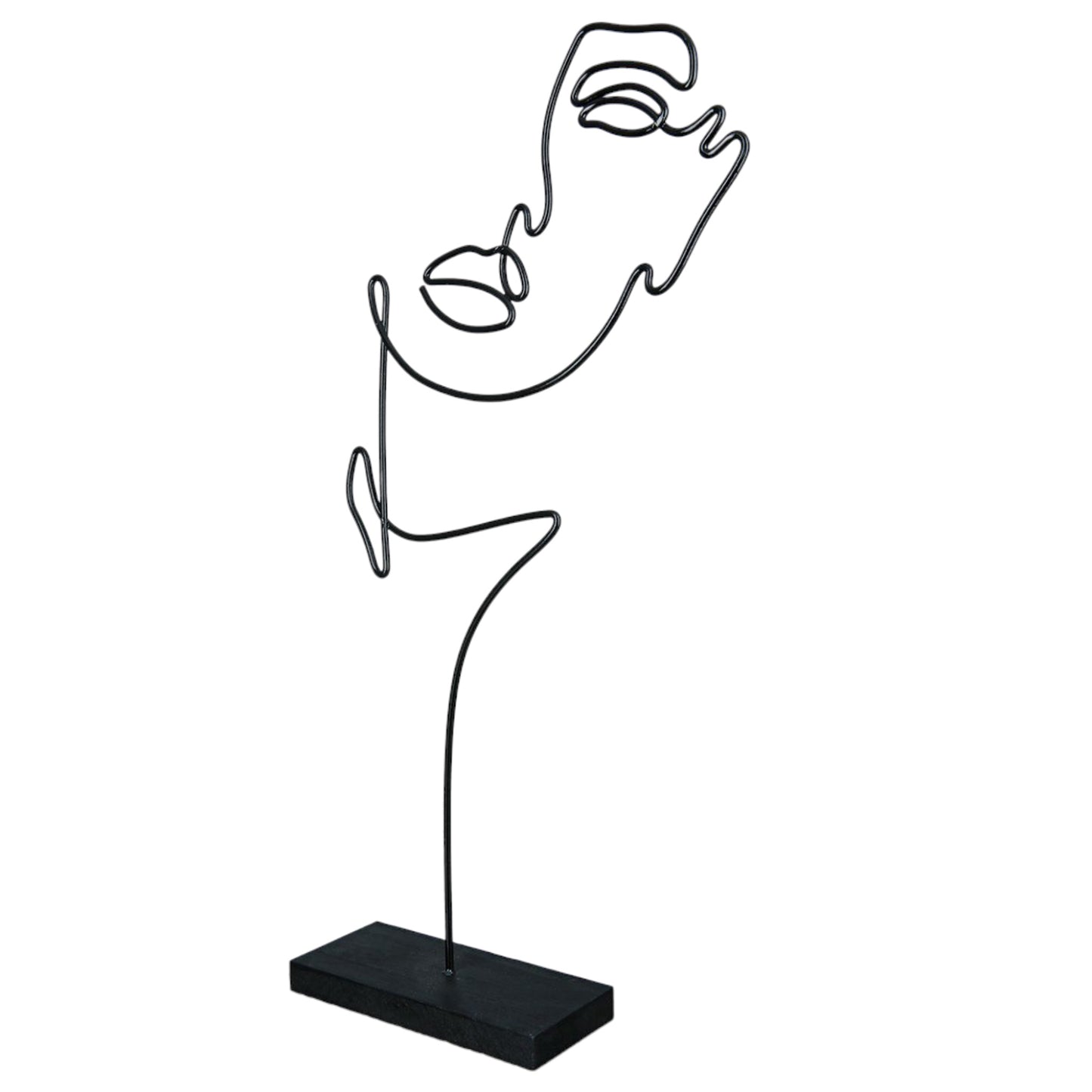 Skulptur | Gesicht "Visione" aus Metall moderne Dekoration 16 x 35 cm