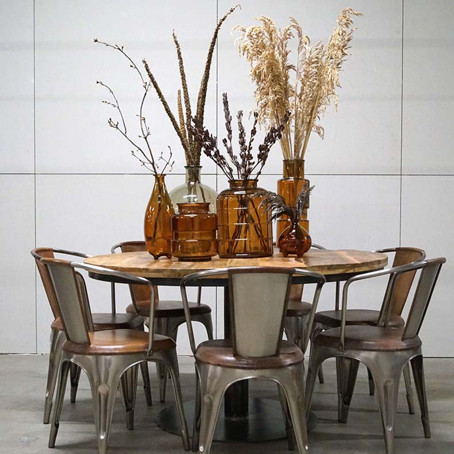 Glasvase "Melvin" Bernsteinfarben dunkelbraun 8x14x14 cm - Recycling Glas