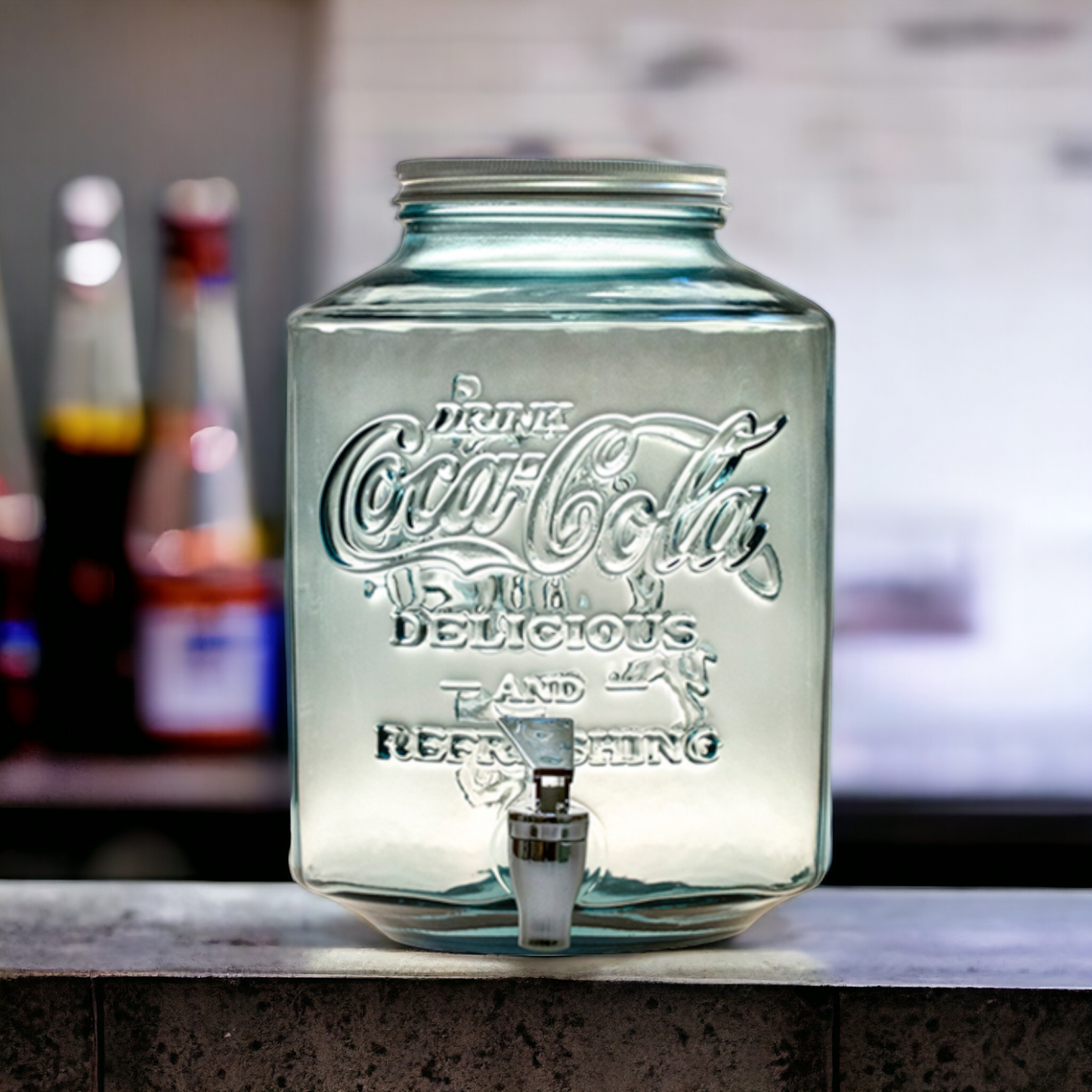 Coca Cola® Getränkespender Glas mit Zapfhahn 5 l - 26 cm