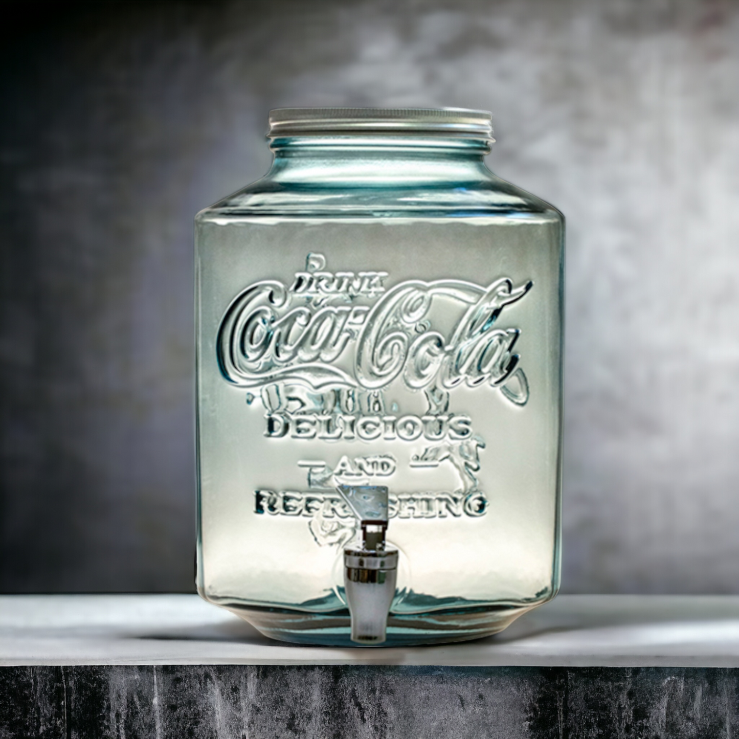 Coca Cola® Getränkespender Glas mit Zapfhahn 5 l - 26 cm