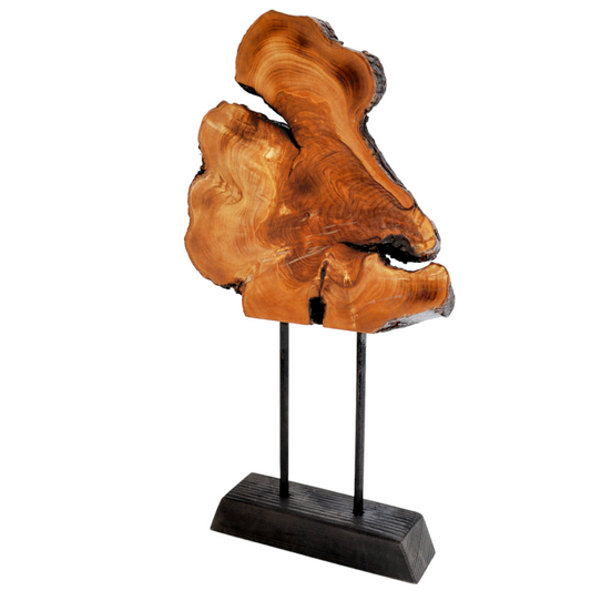 Kunstobjekt | Dekoskulptur aus Olivenholz auf Ständer 30 cm Handarbeit Unikat