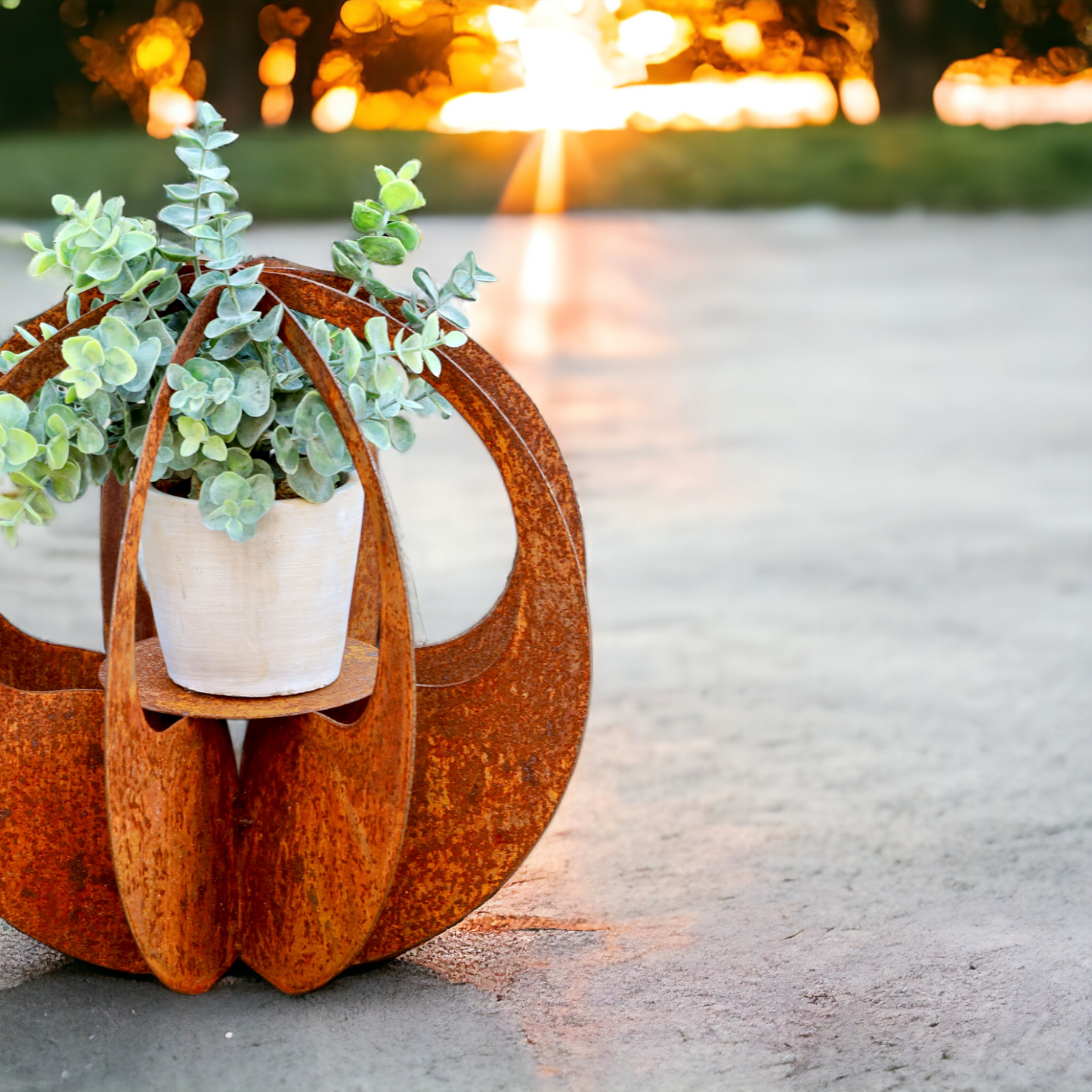 Dekoobjekt | Skulptur "Kugel" Metall Edelrost - 30 cm