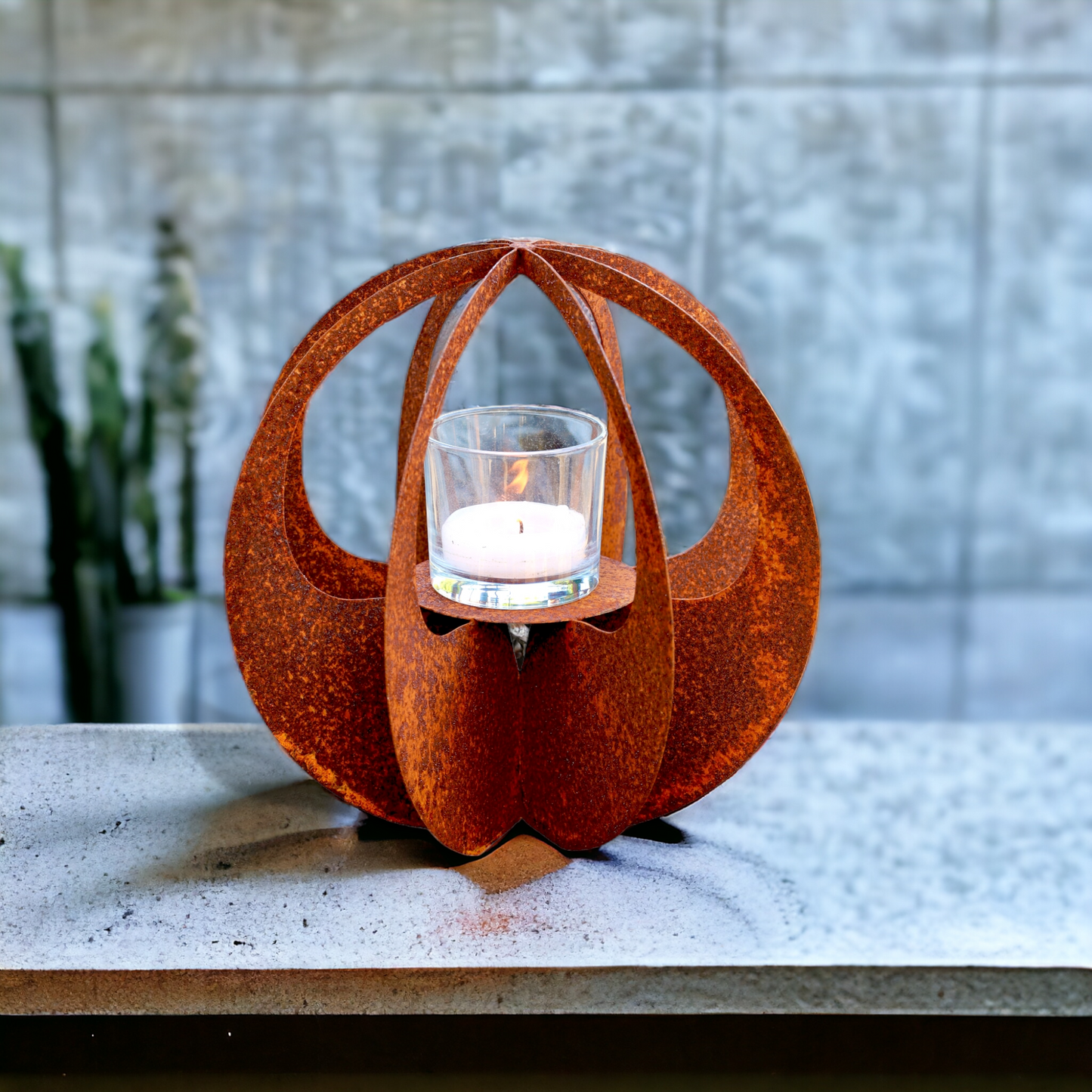Dekoobjekt | Skulptur "Kugel" Metall Edelrost - 30 cm