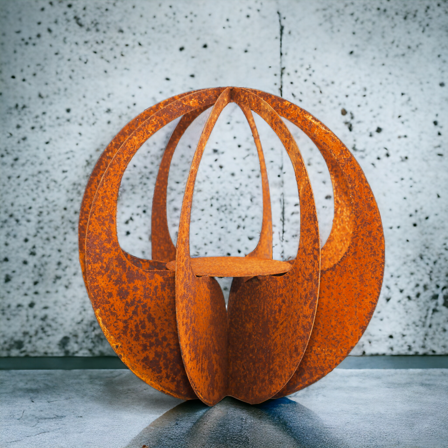 Dekoobjekt | Skulptur "Kugel" Metall Edelrost - 30 cm