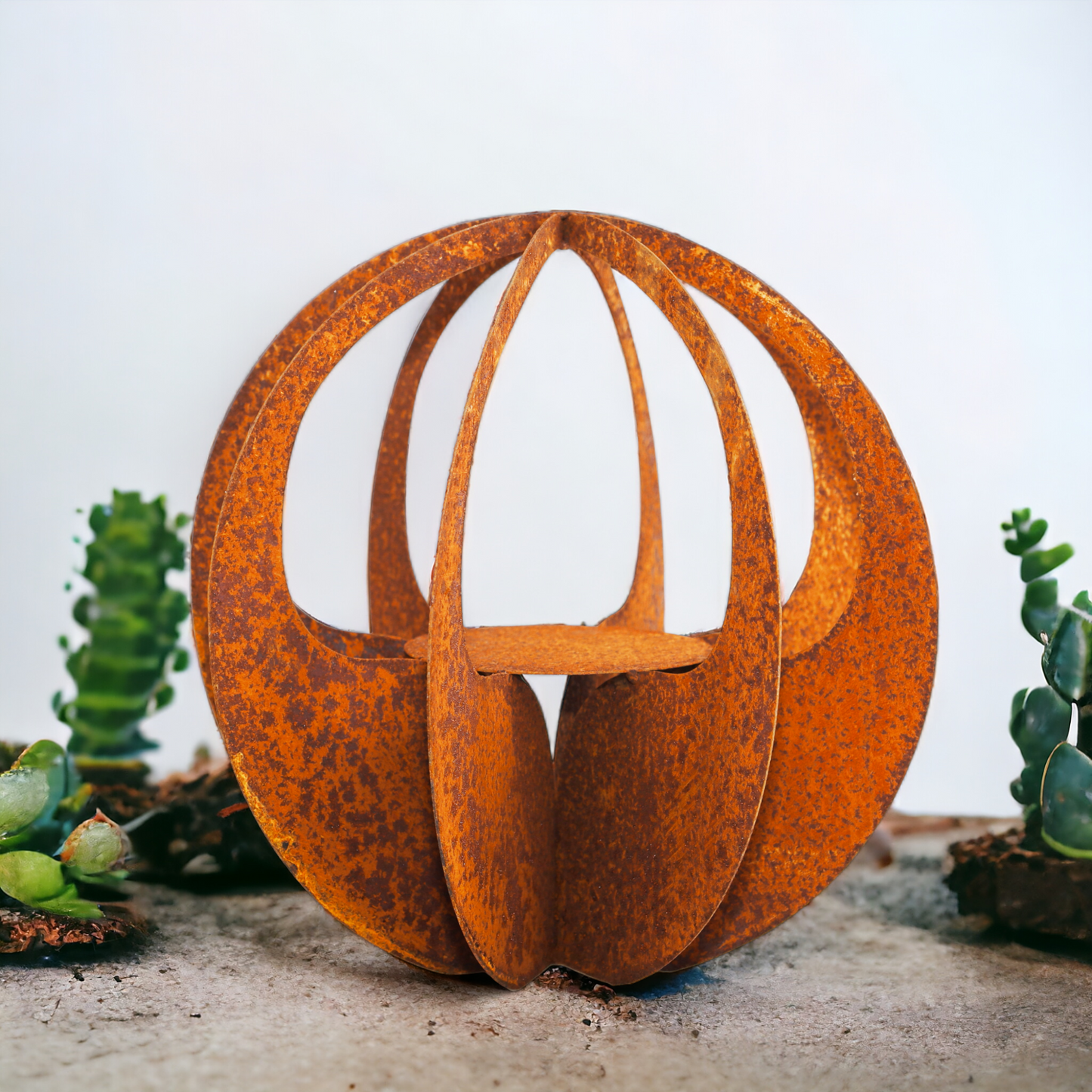 Dekoobjekt | Skulptur "Kugel" Metall Edelrost - 30 cm