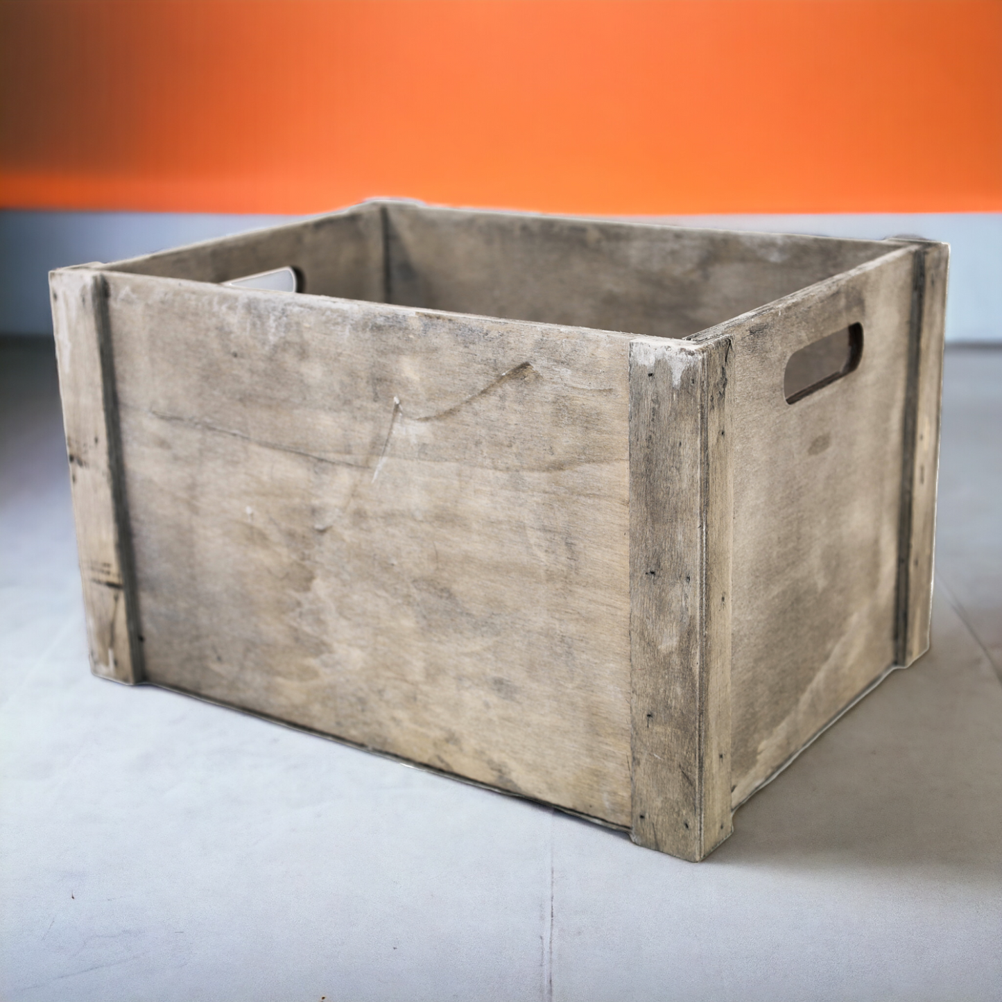 Holzkiste | Ordnungsbox "Vintage" grau mit Griff 3er - Set 40 cm