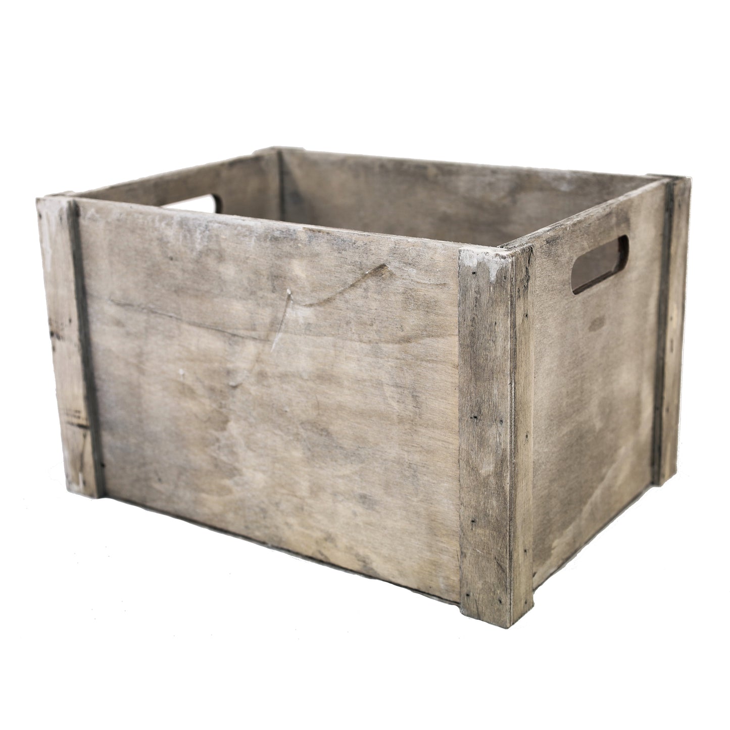 Holzkiste | Ordnungsbox "Vintage" grau mit Griff 3er - Set 40 cm