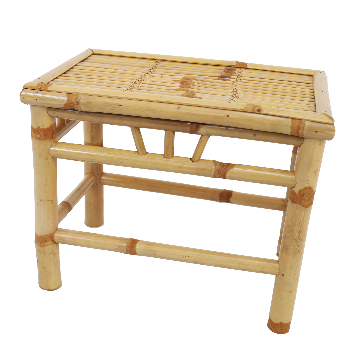 Bambus Podest | Tisch, Hocker rechteckig 3er - Set