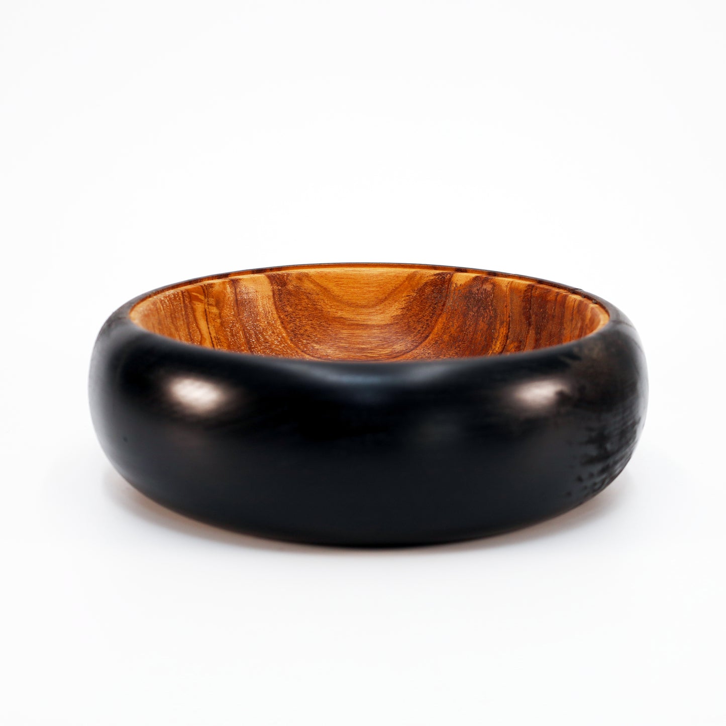 Holzschale mit schwarzem Rand, Handmade in Greece, Unikat - 20 cm