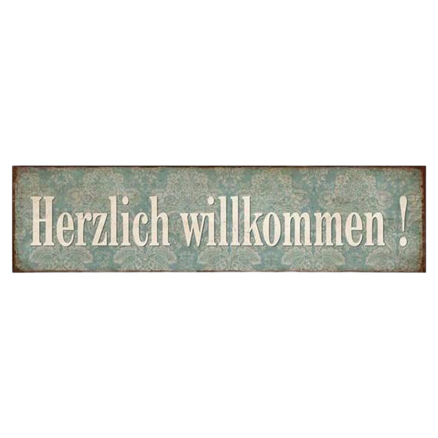 Metallschild zum hängen mit Herzlich willkommen