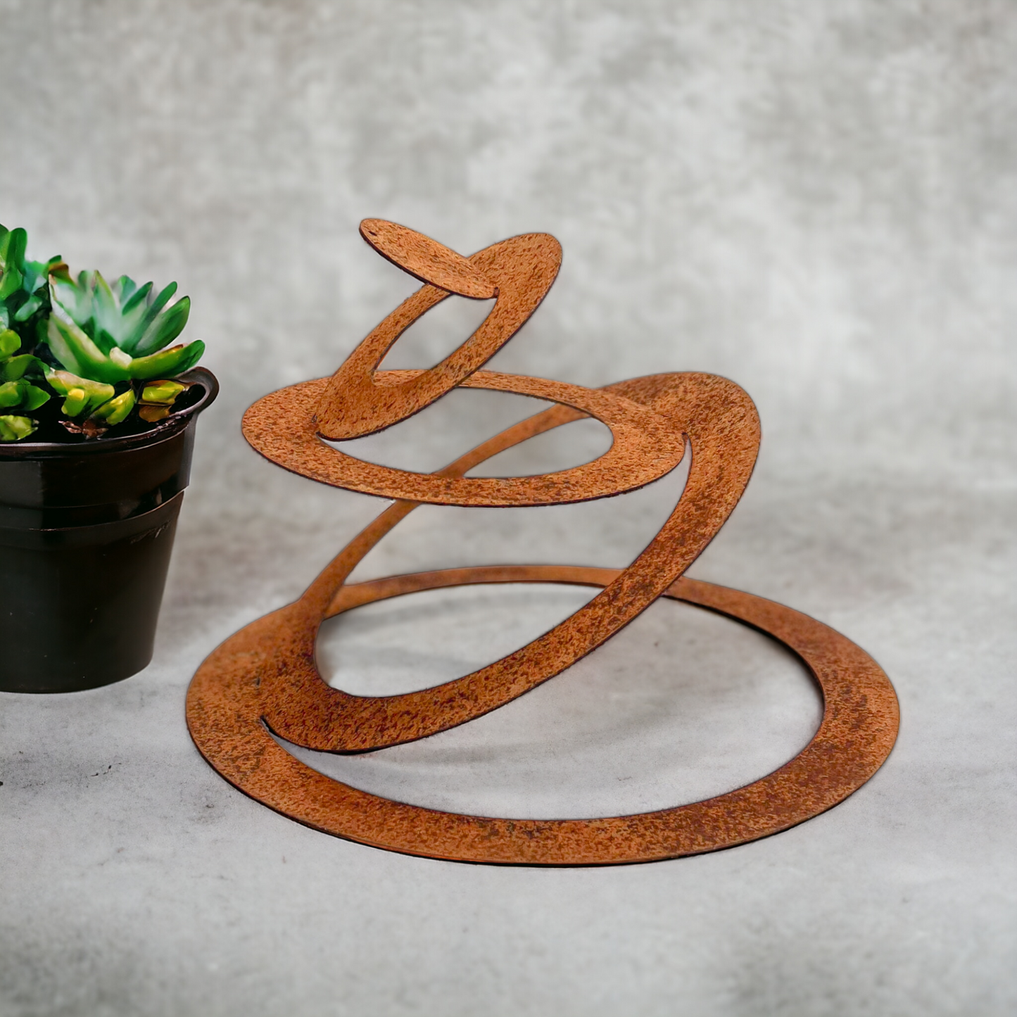 Dekoobjekt | Aufstelldeko | Hängedeko "Wirbel" aus Metall Edelrost - 25 cm