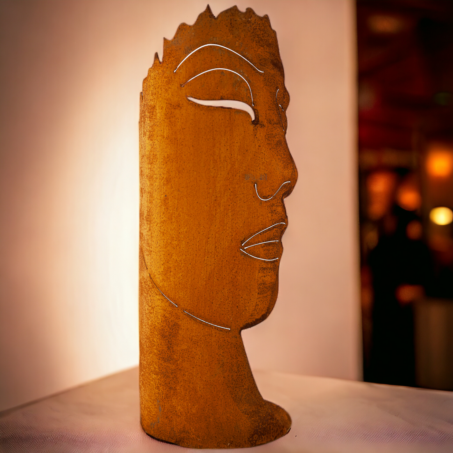 Dekoobjekt | Metallskulptur | Dekokopf "Women" Edelrostoptik - 90 cm
