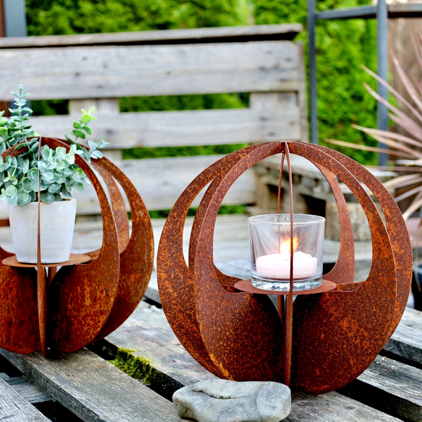 Dekoobjekt | Skulptur "Kugel" Metall Edelrost - 30 cm