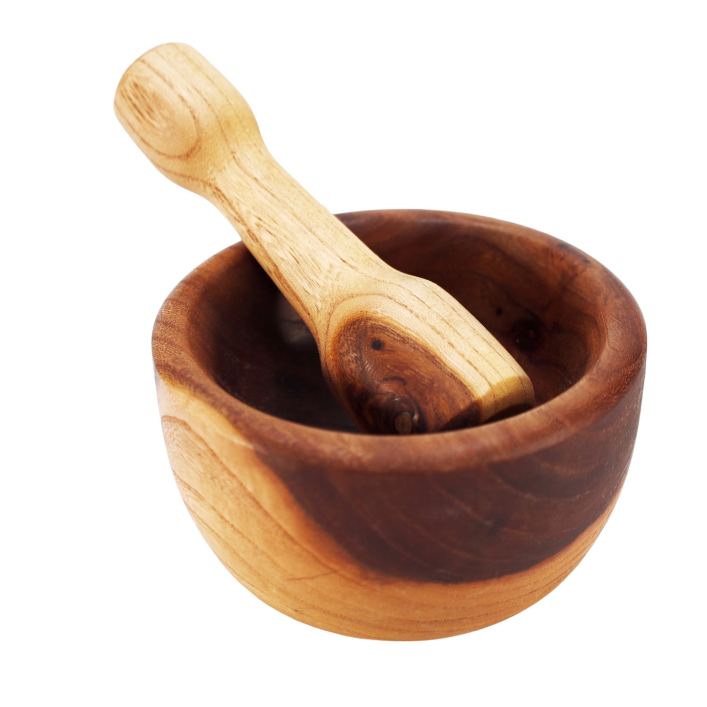 Mörser mit Stößel aus Olivenholz Greece - Unikat - 10 cm