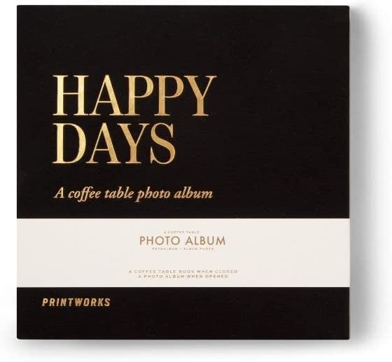 Fotoalbum | Fotobuch | Fotobox "Happy Day" 30 Seiten - schwarz/gold 24,5 x 24,5 cm