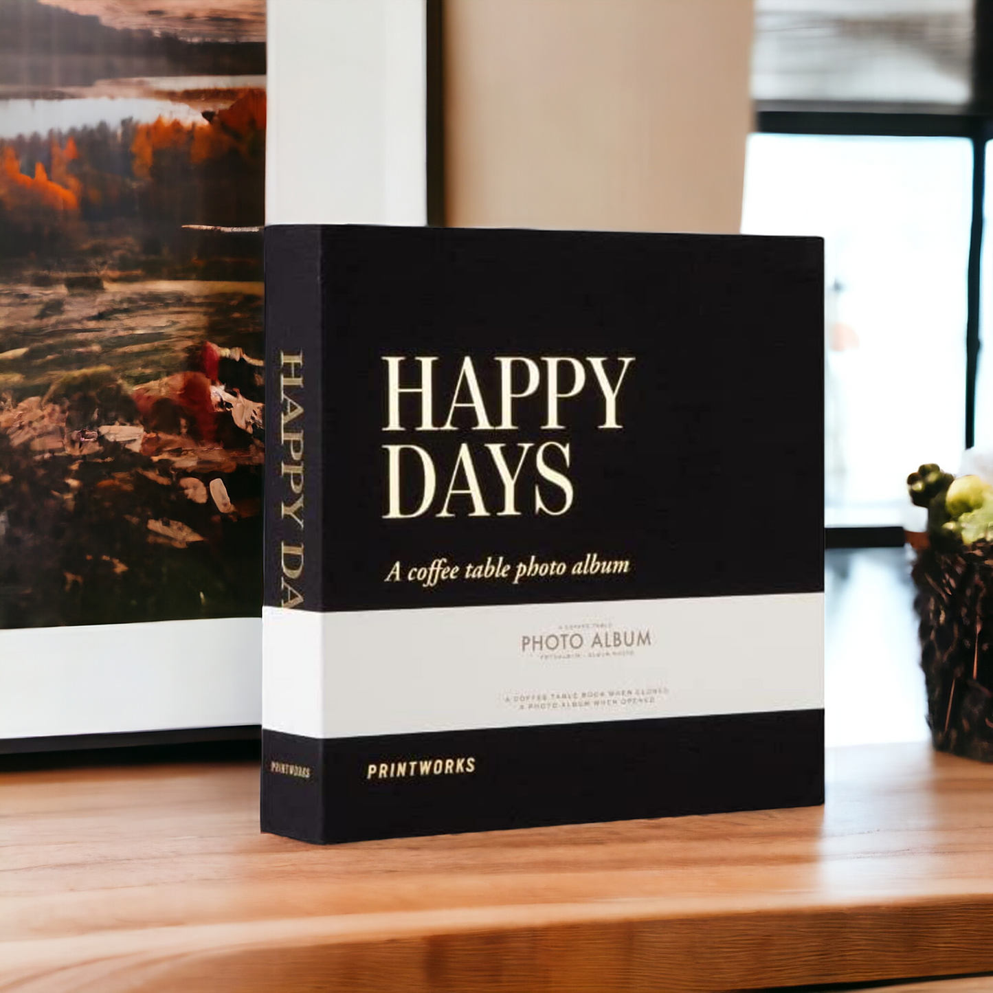 Fotoalbum | Fotobuch | Fotobox "Happy Day" 30 Seiten - schwarz/gold 24,5 x 24,5 cm