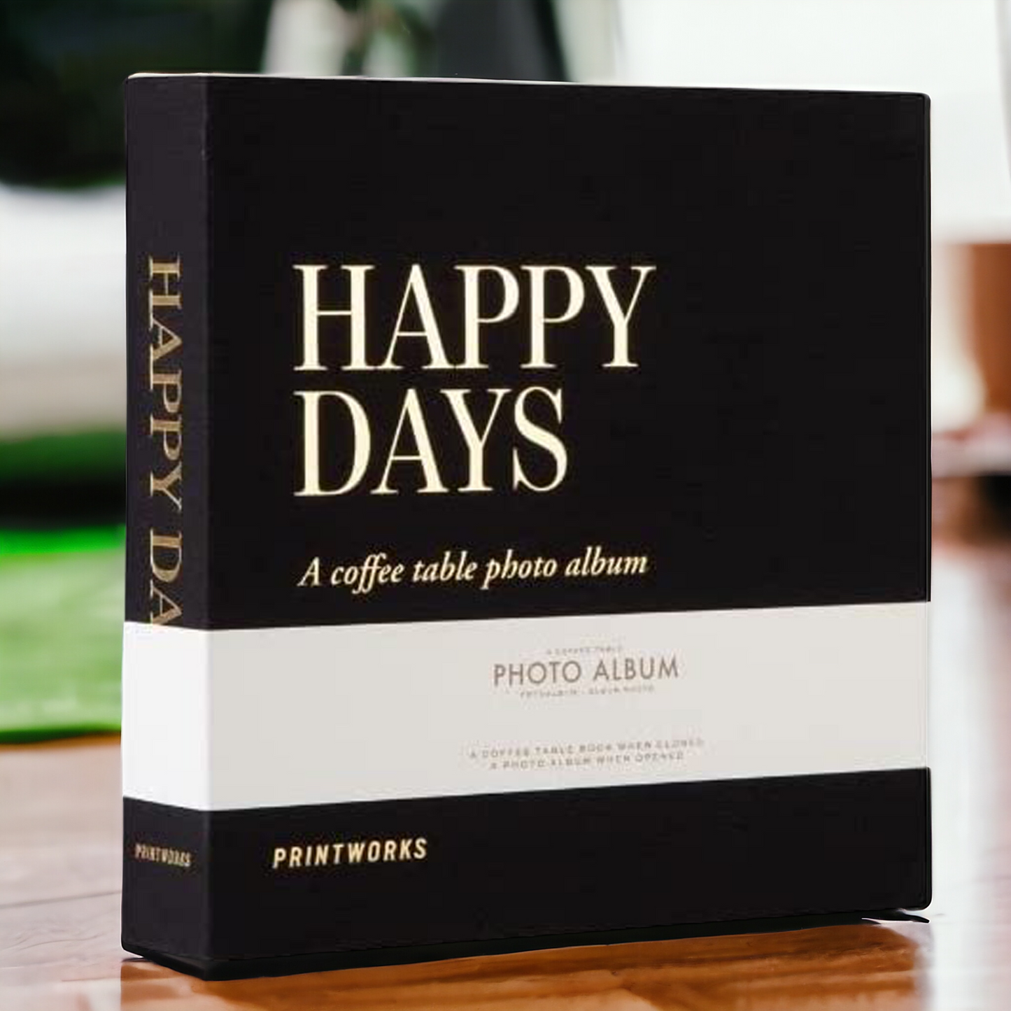 Fotoalbum | Fotobuch | Fotobox "Happy Day" 30 Seiten - schwarz/gold 24,5 x 24,5 cm