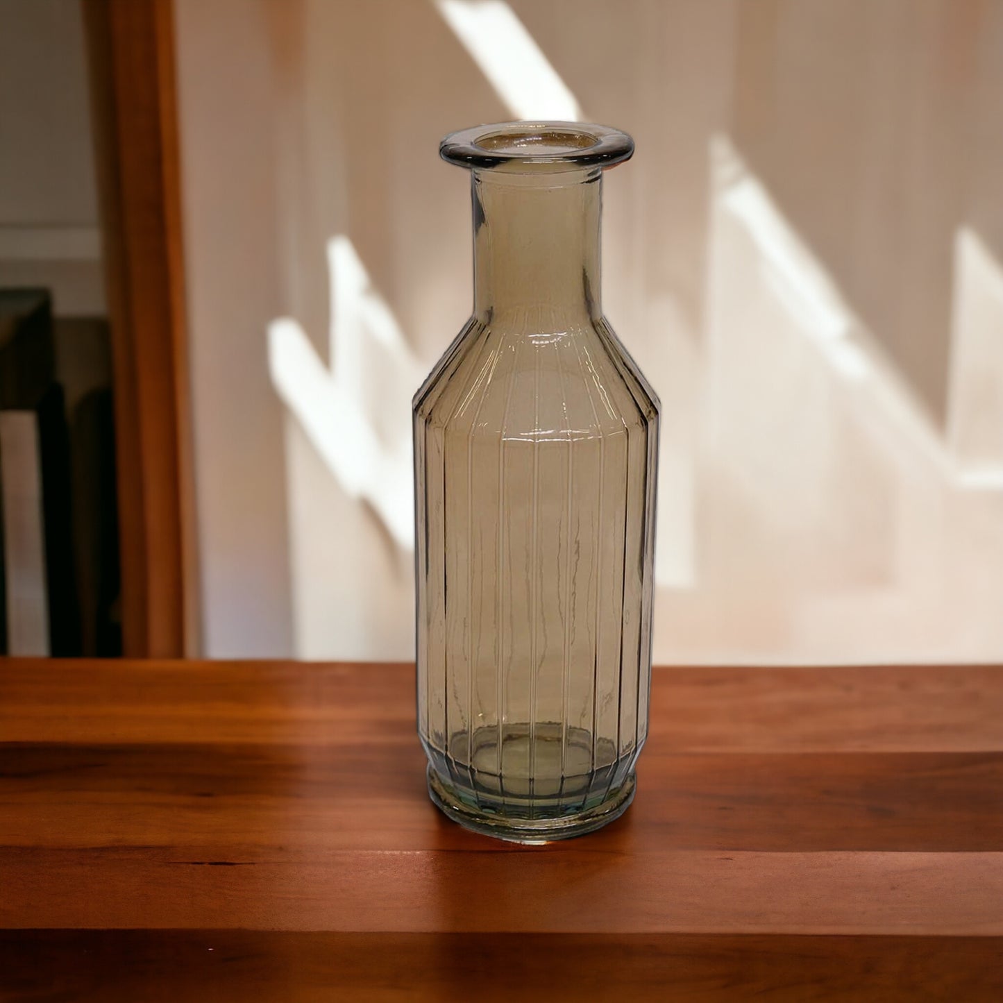 Glaskaraffe "Pisa" rauchfarbig braun 28x11x11 cm - Recycling Glas